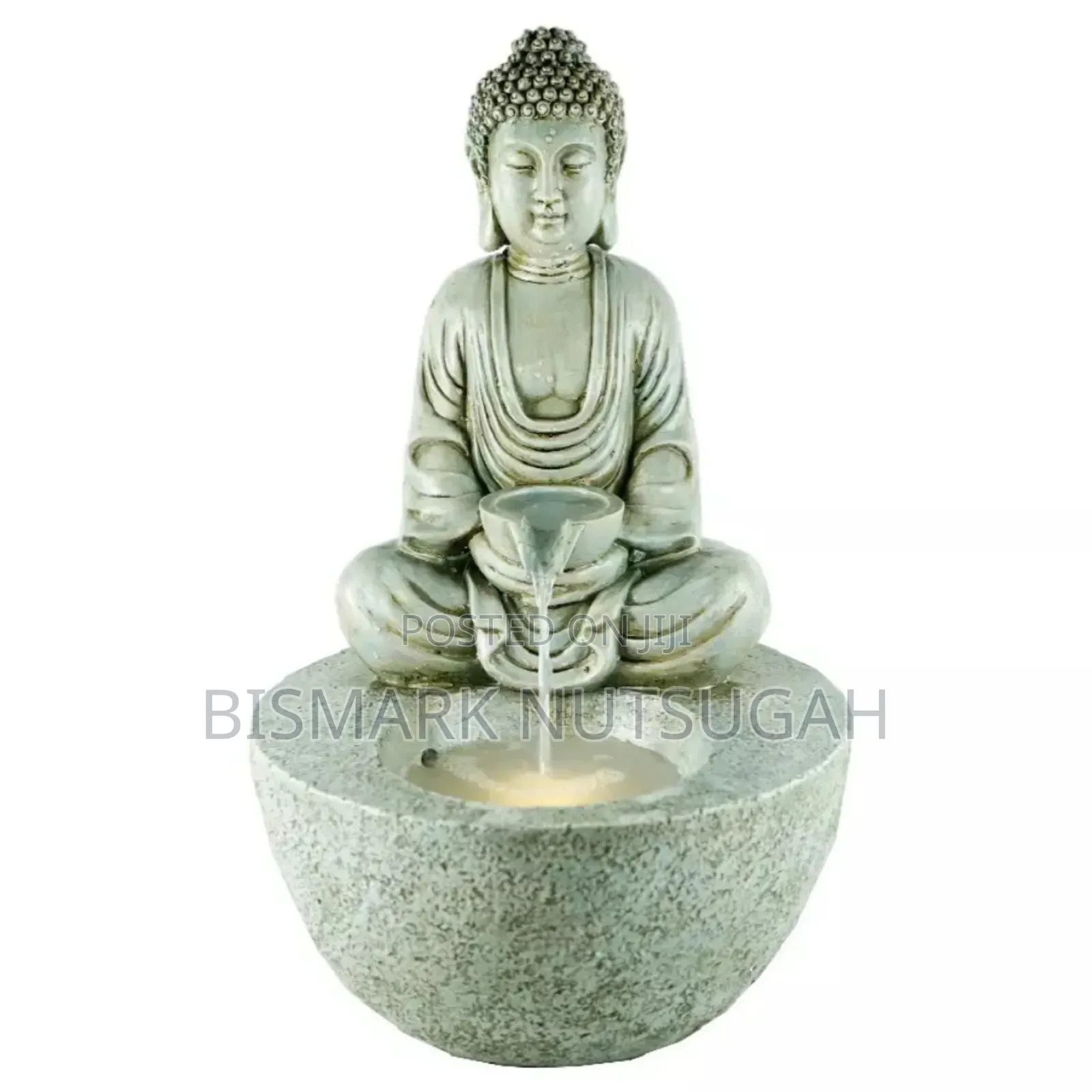 Marble Buddha Praying Statue With Water Fountain