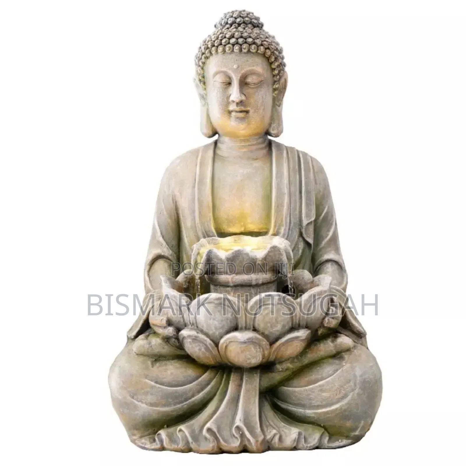 Marble Buddha Praying Statue With Water Fountain