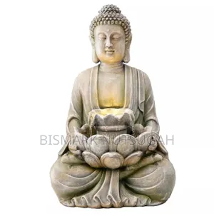 Marble Buddha Praying Statue With Water Fountain