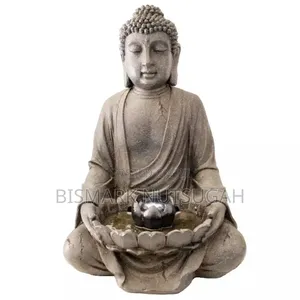 Marble Buddha Praying Statue With Water Fountain