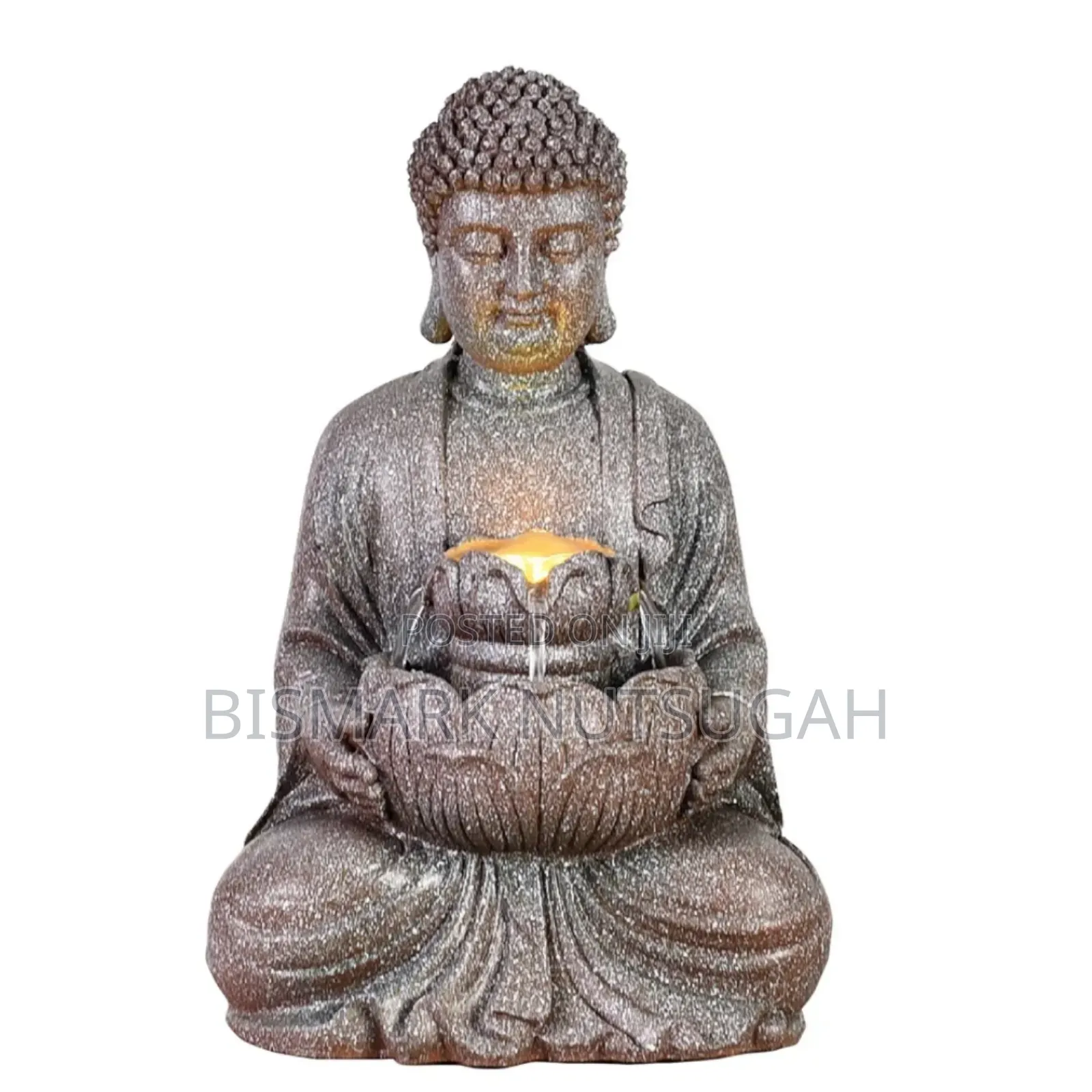 Marble Buddha Praying Statue With Water Fountain
