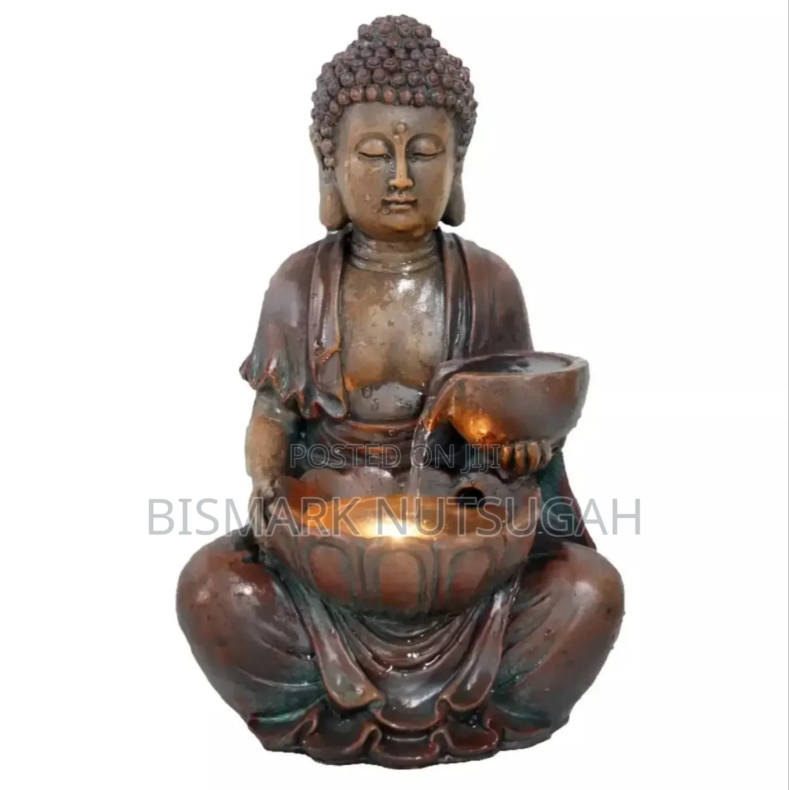 Marble Buddha Praying Statue With Water Fountain