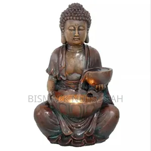 Marble Buddha Praying Statue With Water Fountain