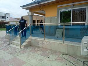 Stainless Steel Blue Glass Railing Design. in East Legon - Building ...