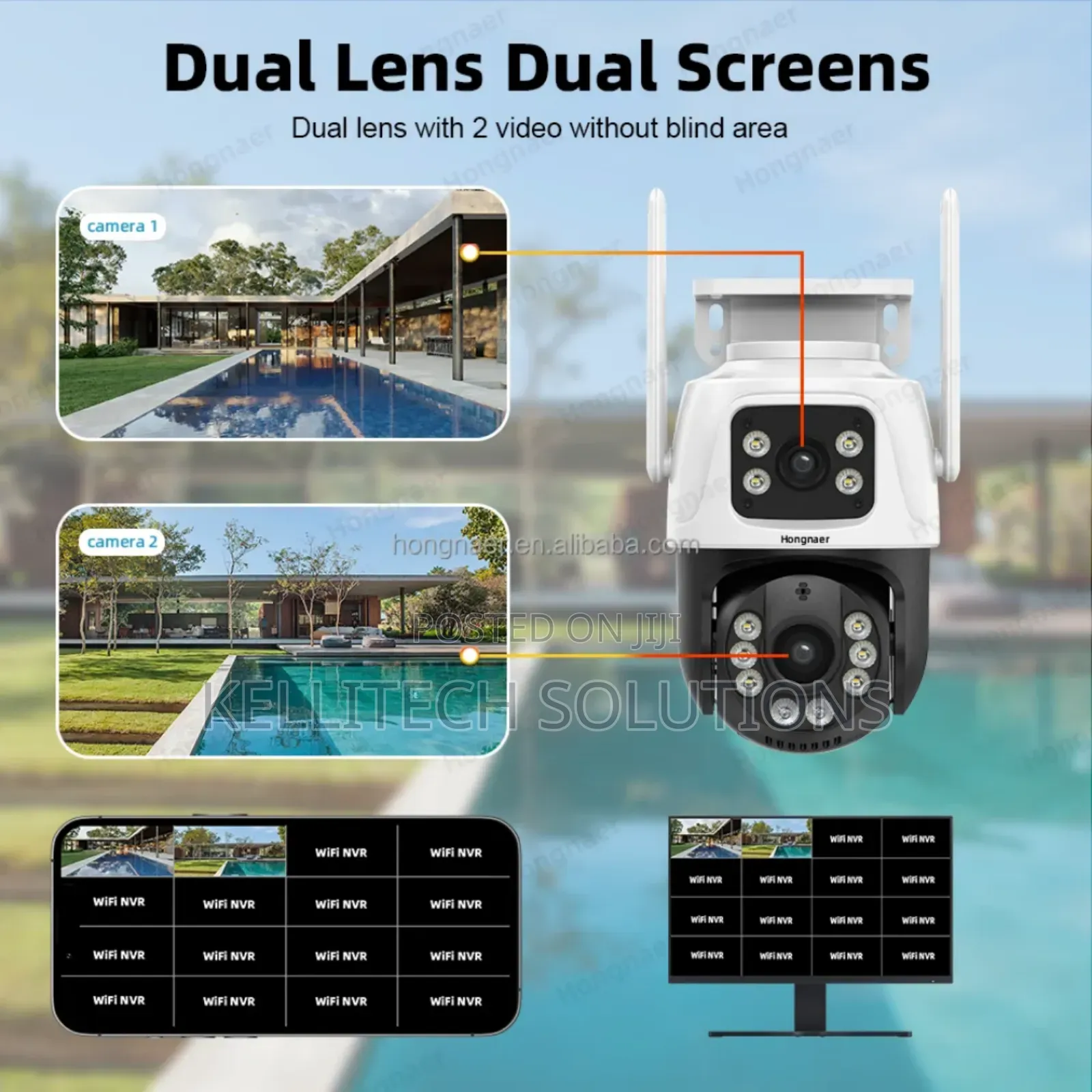 Smart Wifi Dual Double Lens CCTV Cameras