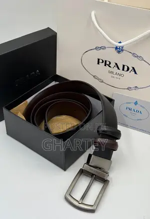 Prada Leather Men’S Reversible Belt
