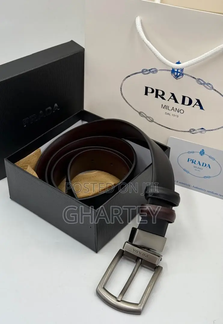 Prada Leather Men’S Reversible Belt