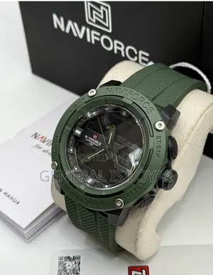 Naviforce Digital And Analog Waterproof Men’S Rubber Strapwatch