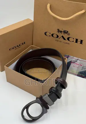 Coach New York Reversible Leather Belt With Signature Buckle