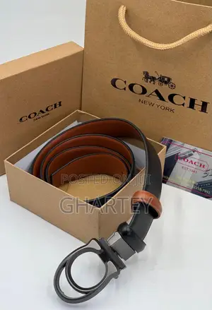 Coach New York Reversible Leather Belt With Signature Buckle
