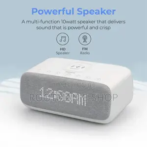 Promate Evoke Bluetooth Speaker With Qi Charger, Digital Alarm Clock,