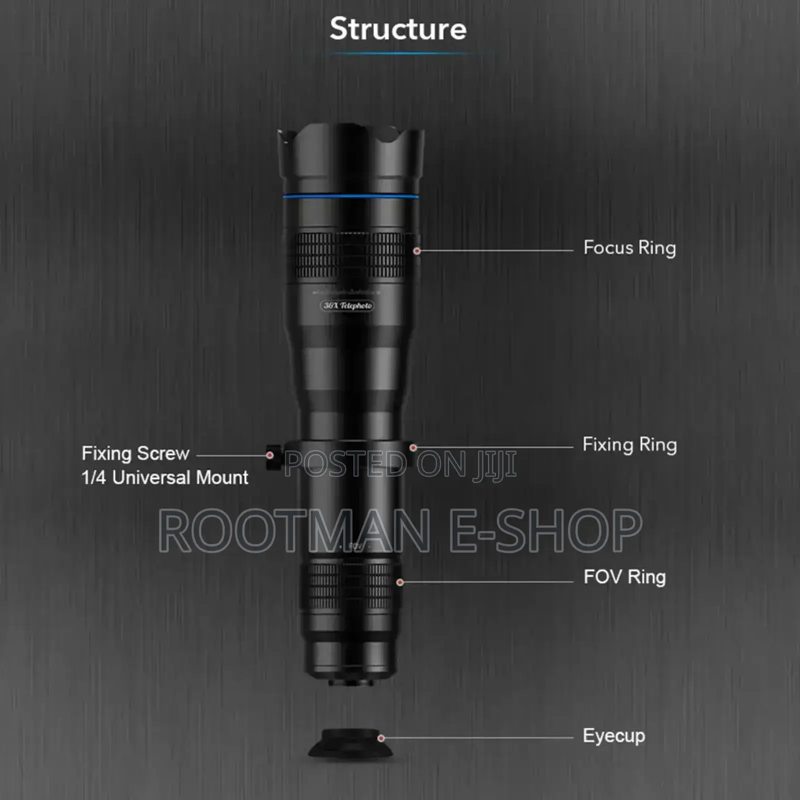 Green Lion 36x Telephoto Lens Kit for Smartphone - Black