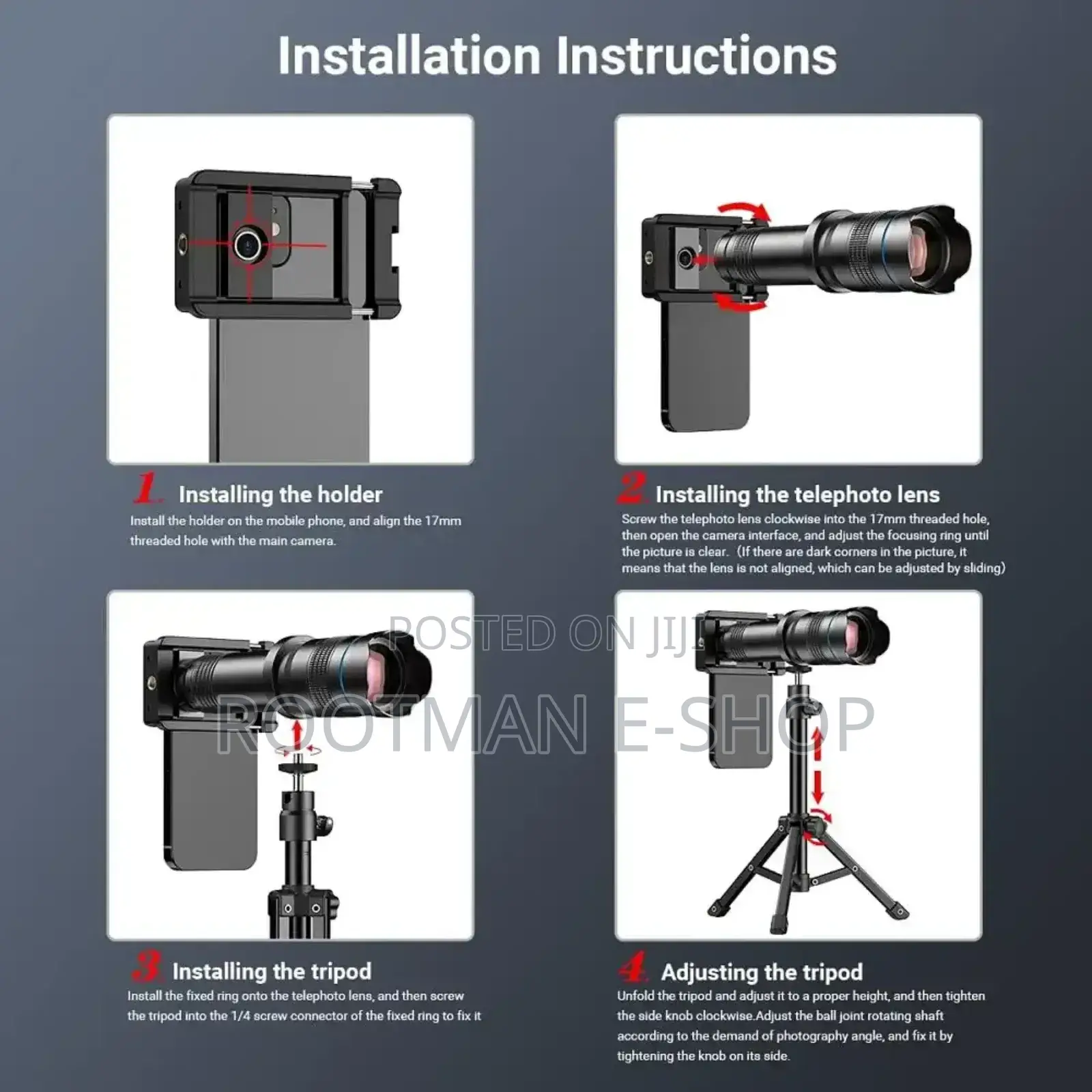 Green Lion 36x Telephoto Lens Kit for Smartphone - Black