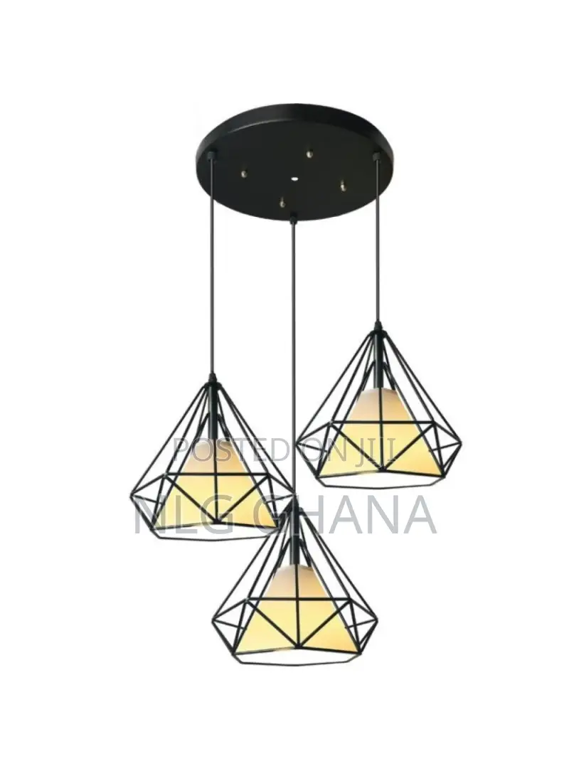 3 Heads Diamond Shape Hollow Iron Pendant Lamp Ceiling Light. Tvx11399