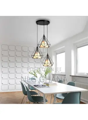 3 Heads Diamond Shape Hollow Iron Pendant Lamp Ceiling Light. Tvx11399
