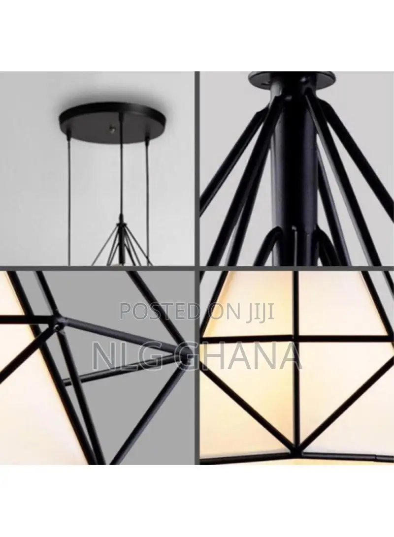 3 Heads Diamond Shape Hollow Iron Pendant Lamp Ceiling Light. Tvx11399