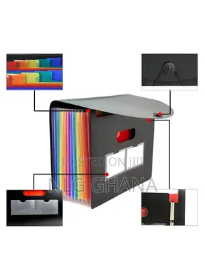 24 Pockets Expanding File Folder A4 Size Filing Box Document. Tvx17299