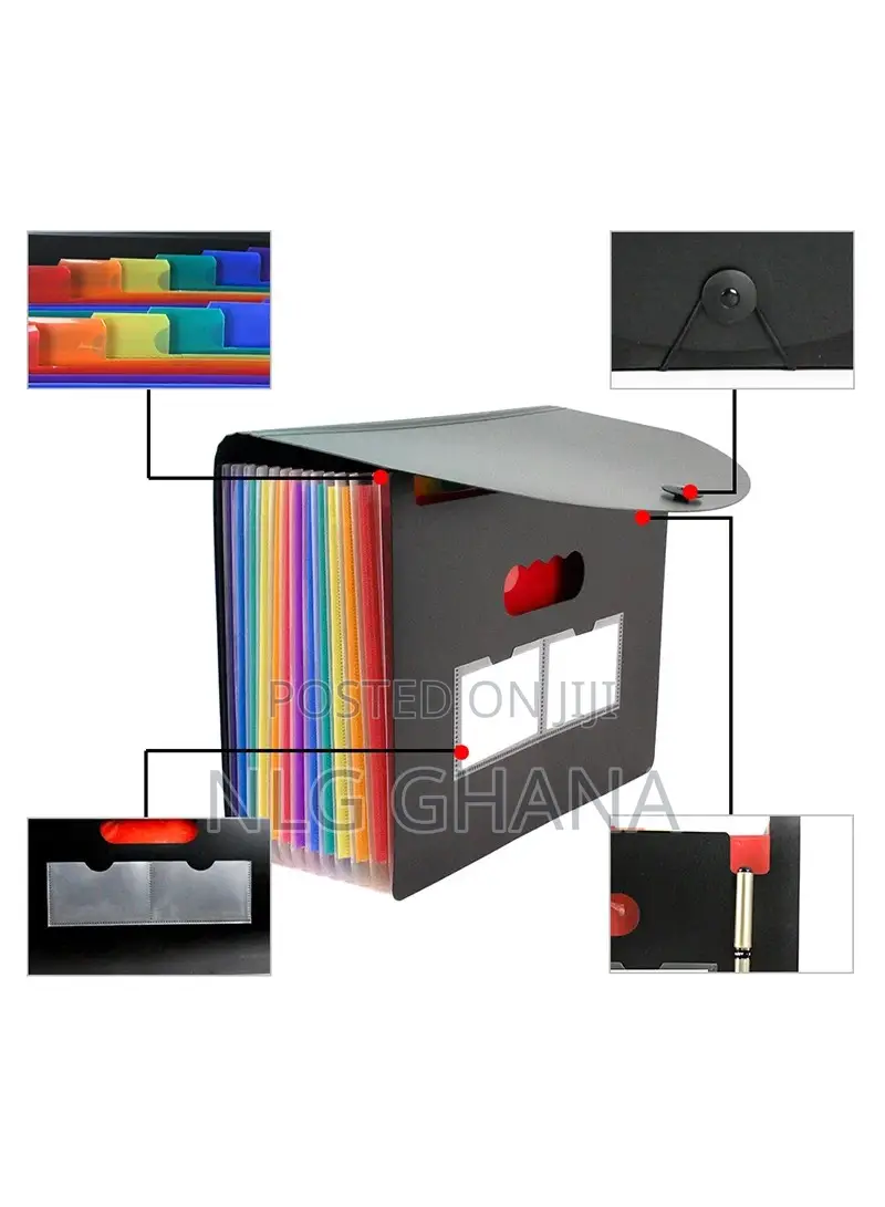 24 Pockets Expanding File Folder A4 Size Filing Box Document. Tvx17299