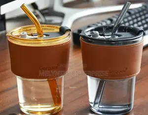 Glass Cup With Straw Can Be Branded for Souvenirs or Gift