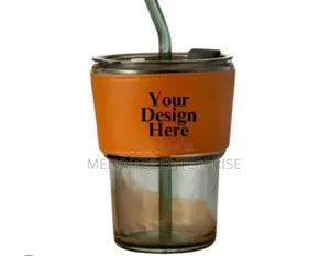 Glass Cup With Straw Can Be Branded for Souvenirs or Gift