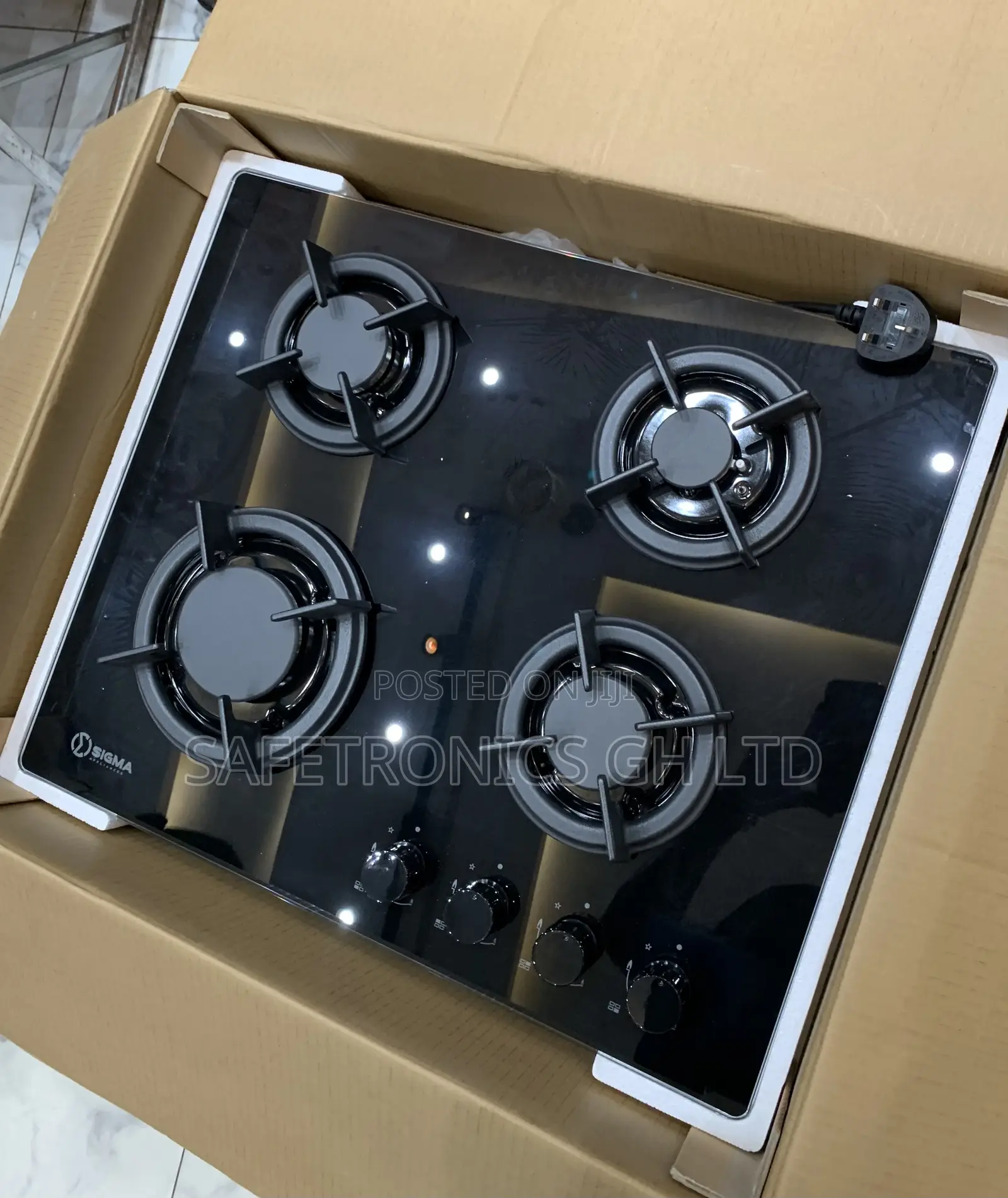 Fresh in Box Black 4 Hobs Burner Sigma Premium (Sbi-Ghob-M60gj402)