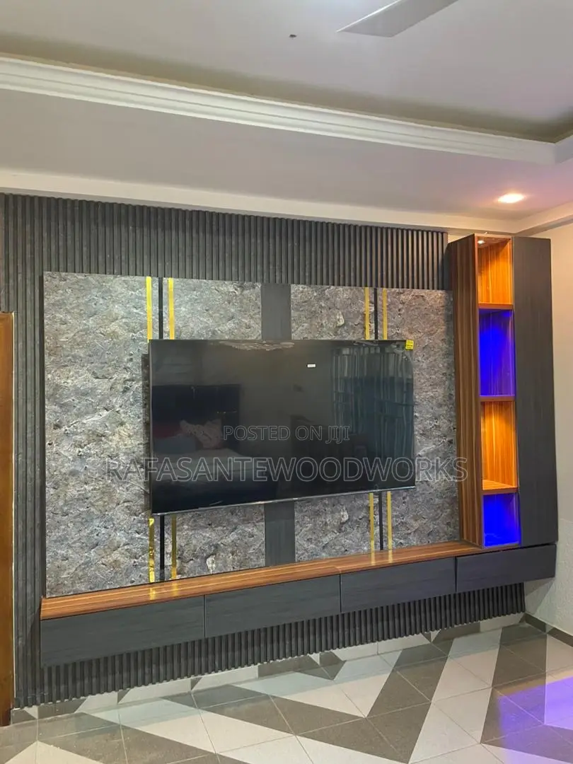 Raf Tv Unit With Grossly MDF and Wall Panel
