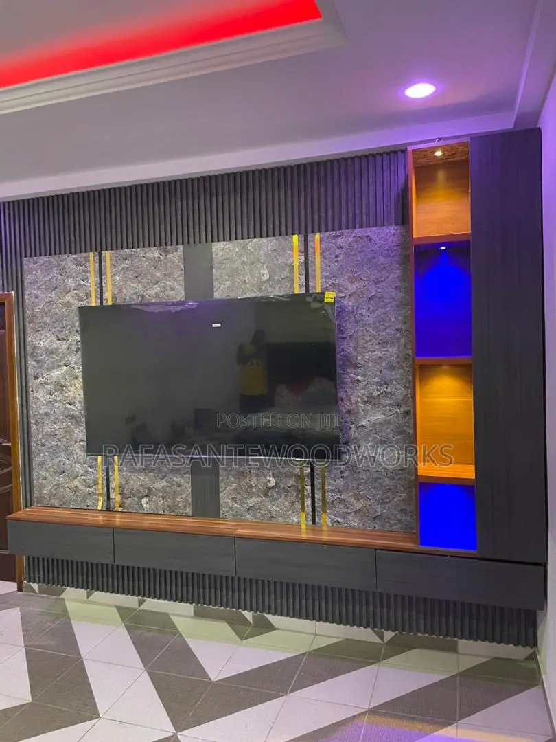 Raf Tv Unit With Grossly MDF and Wall Panel