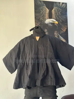 Men Black, White, Red and White Designed Fugu Batakali Smock