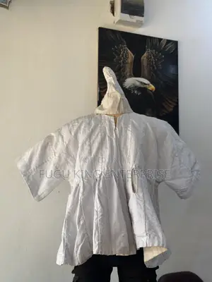 Men Black, White, Red and White Designed Fugu Batakali Smock