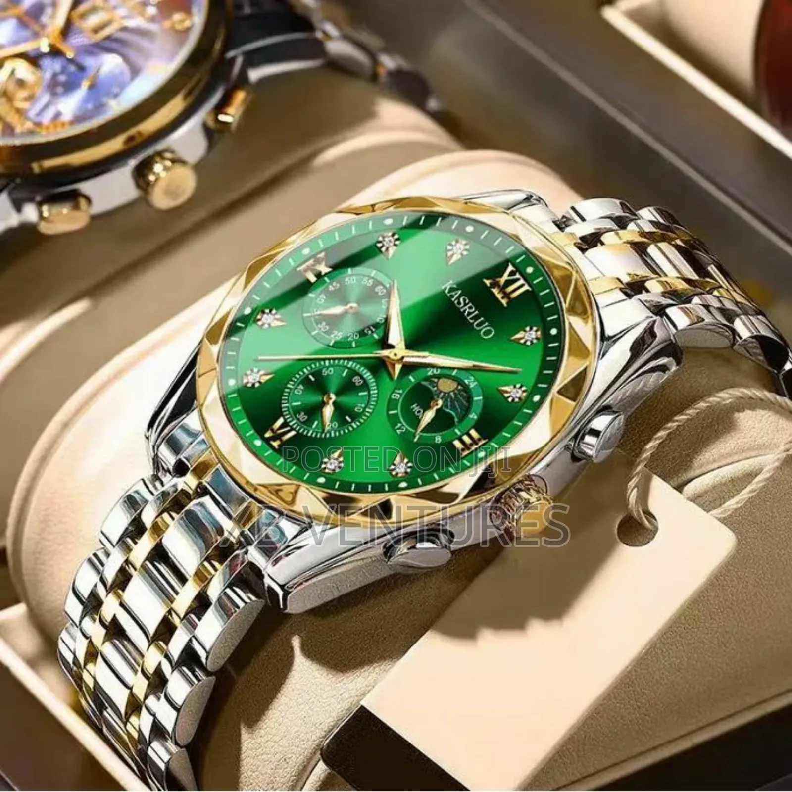 Men's Leisure Fully Automatic Watch - Black Gold Color
