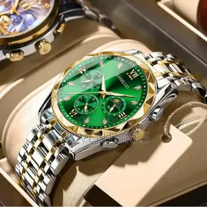 Men's Leisure Fully Automatic Watch - Black Gold Color