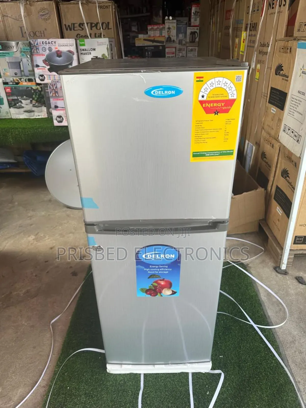 Delron Double Door Fridge 102 Litres Top Freezer