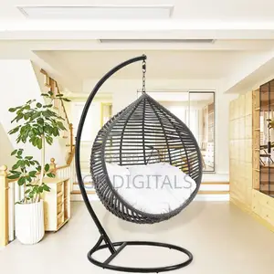 Luxury Rattan Hanging Chair With Cushion - Indoor/Outdoor Swing Seat
