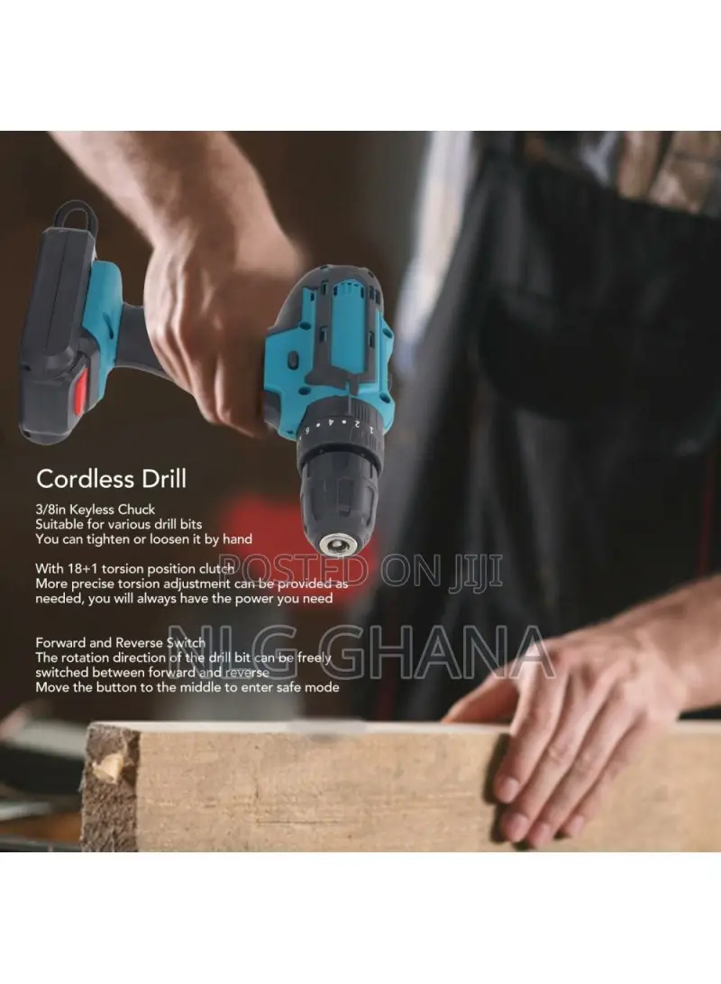 21v Cordless Drill With 2 Batteries, Handheld Electric. Tvx24131