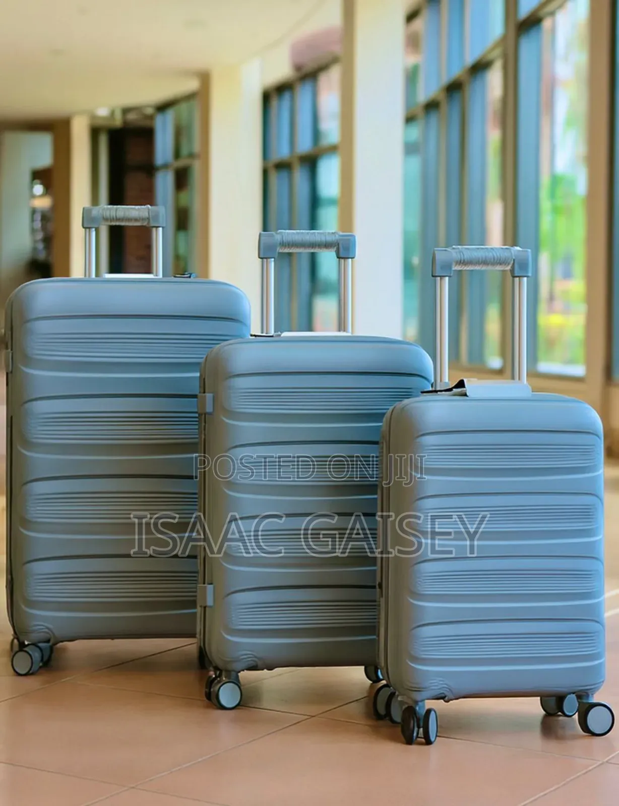 3set Durable Waterproof Anticrake Luggages In Gray/Rose Gold Colors