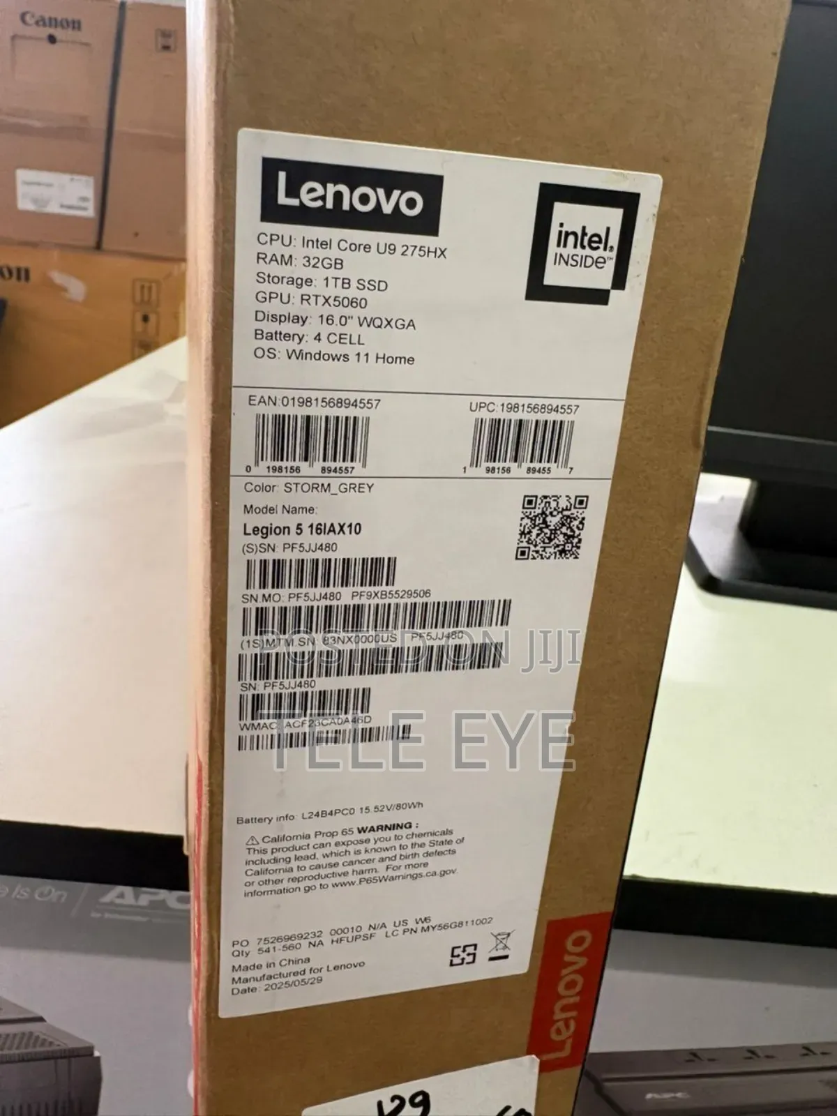 New Laptop Lenovo Legion 5 32GB Intel Core Ultra 9 SSD 1T