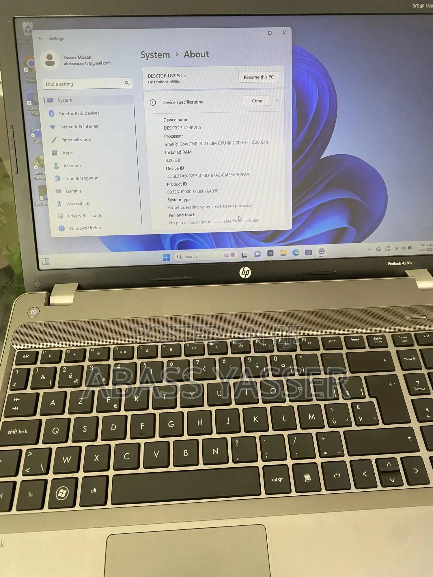 Laptop HP ProBook 4530S 8GB Intel Core i3 HDD 512GB