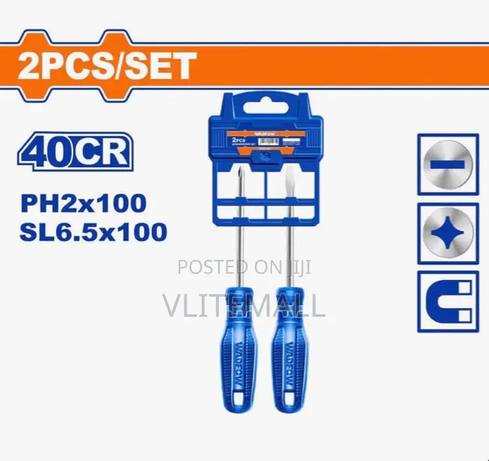 Wadfow 2 Pieces 100mm Screwdriver Set - Wss2302