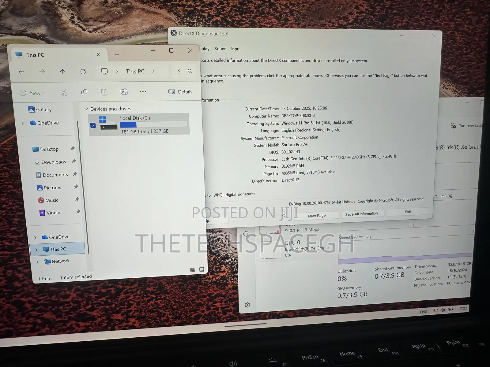 Laptop Microsoft Surface Pro 7+ 8GB Intel Core I5 SSD 256GB