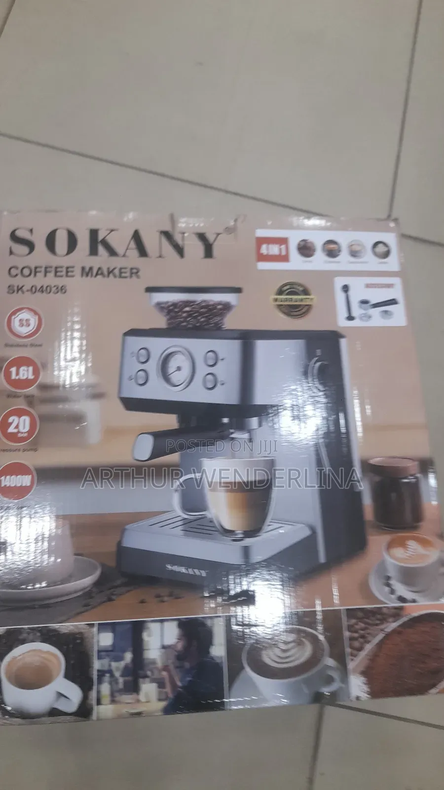 Sokany Sk-04036 4 in 1 Espresso Coffee Machine 1.6l 1400w , 20bar