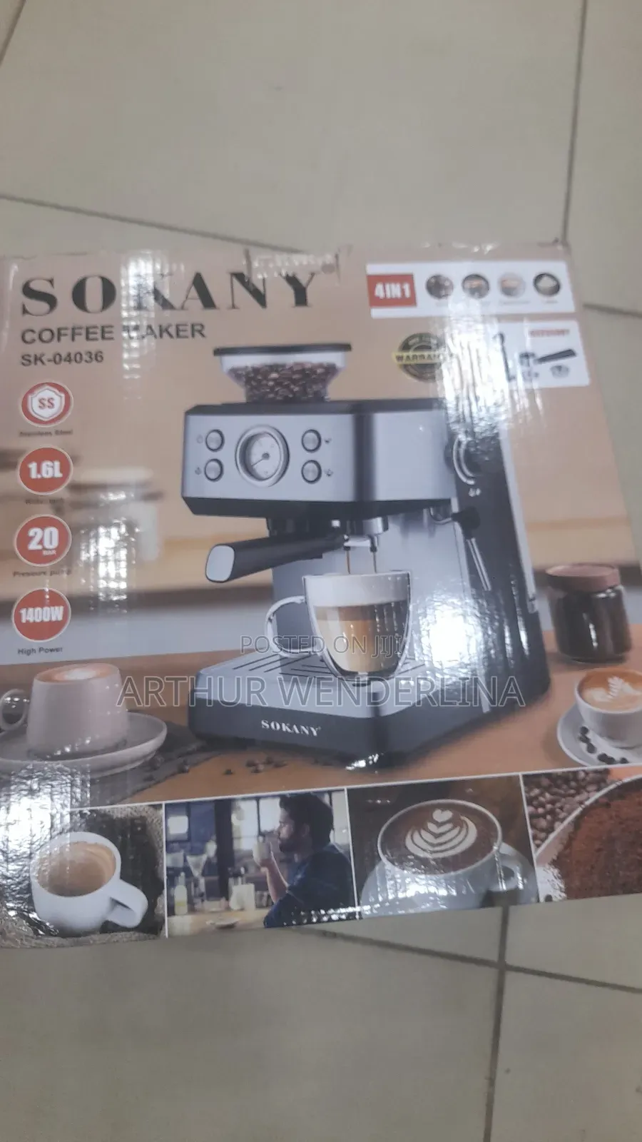 Sokany Sk-04036 4 in 1 Espresso Coffee Machine 1.6l 1400w , 20bar