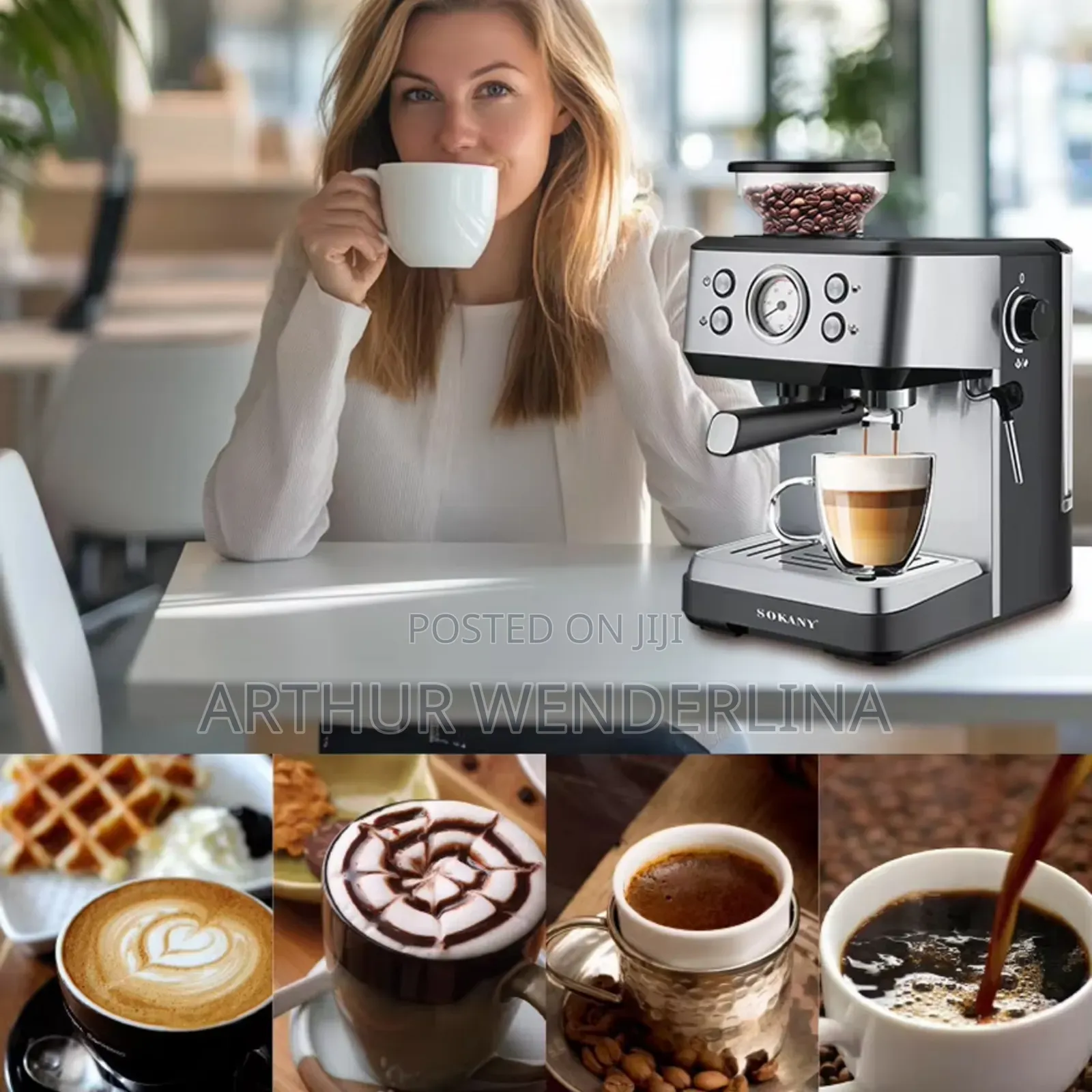 Sokany Sk-04036 4 in 1 Espresso Coffee Machine 1.6l 1400w , 20bar