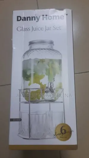 Danny Home Glass Juice Jar Set With 4pieces Of Glass Cup