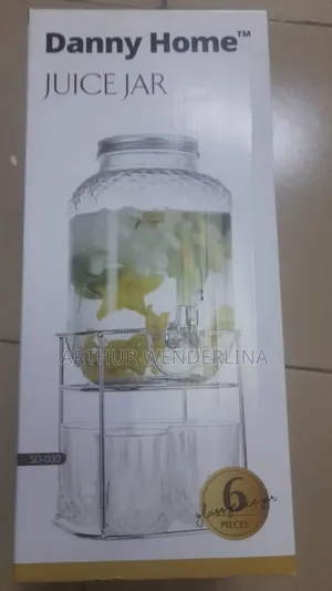 Danny Home Glass Juice Jar Set With 4pieces Of Glass Cup