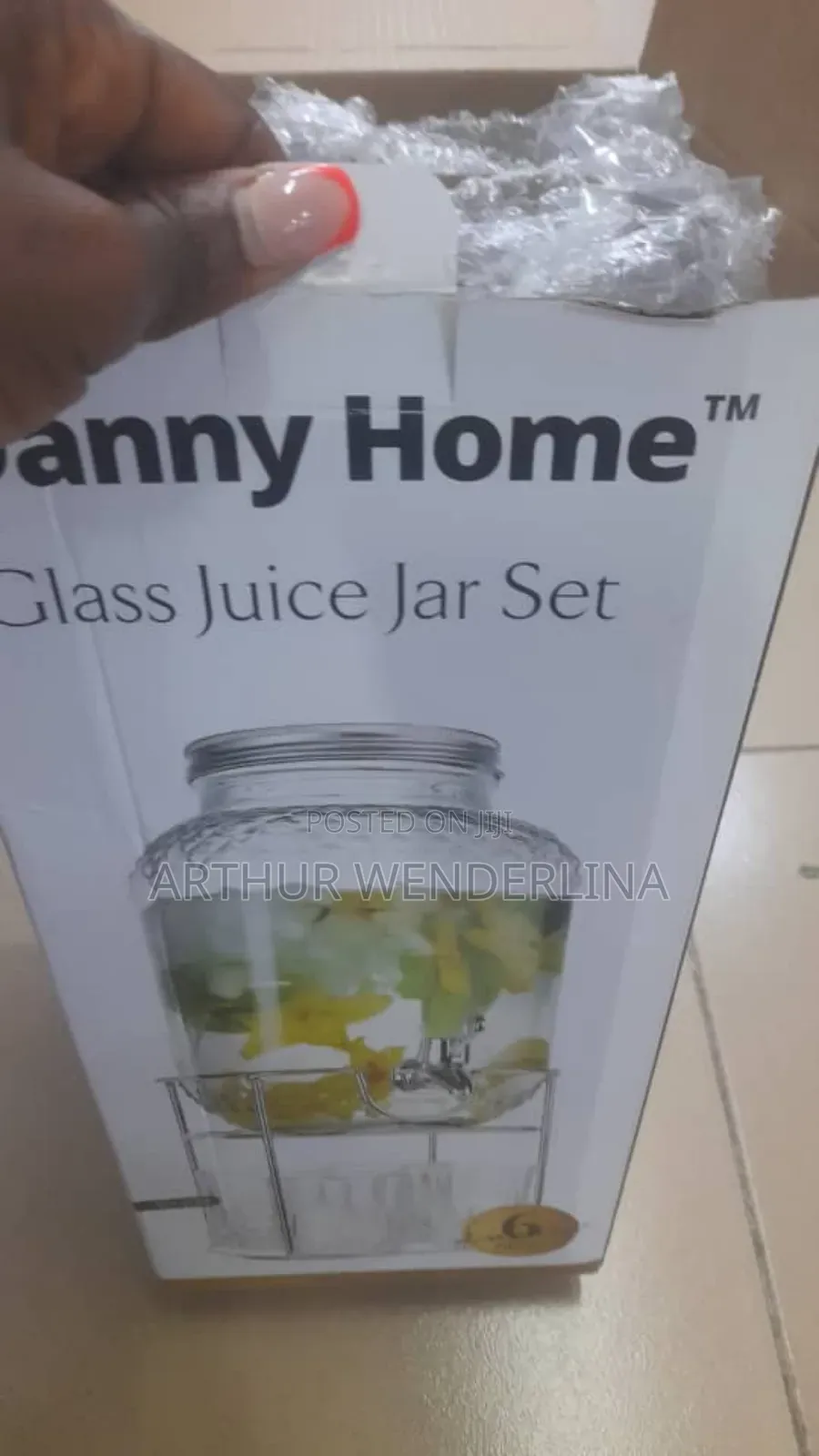 Danny Home Glass Juice Jar Set With 4pieces Of Glass Cup