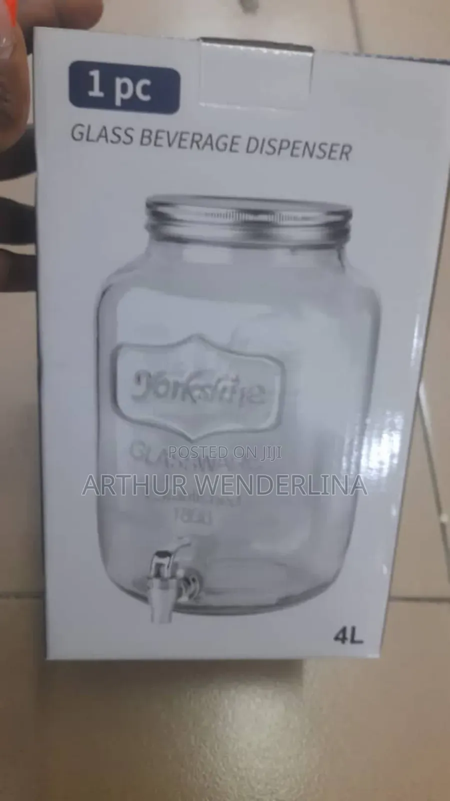 Glass Beverage Or Drink Dispenser With No Stand