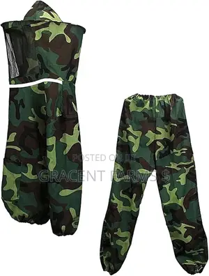 1-zipper Army Green Camouflage Cowboy Beesuit (Top And Trouser Model)