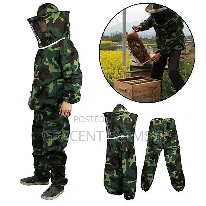 1-zipper Army Green Camouflage Cowboy Beesuit (Top And Trouser Model)