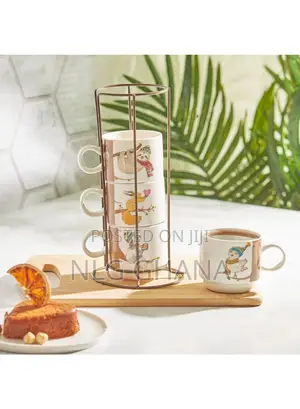 160ml 4 Mugs With Stand - Tree Branch. Kar1248