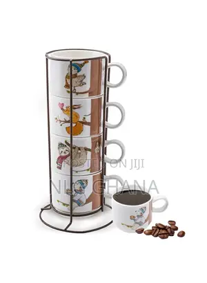 160ml 4 Mugs With Stand - Tree Branch. Kar1248